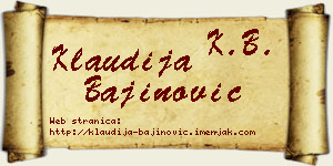 Klaudija Bajinović vizit kartica